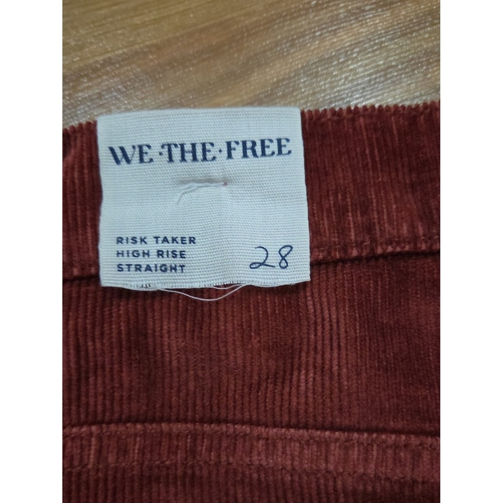 NWTWe The Free Risk Taker Cord Jeans Rust Boho Hippie Indie 28 Earthy Retro Mid - Picture 7 of 7